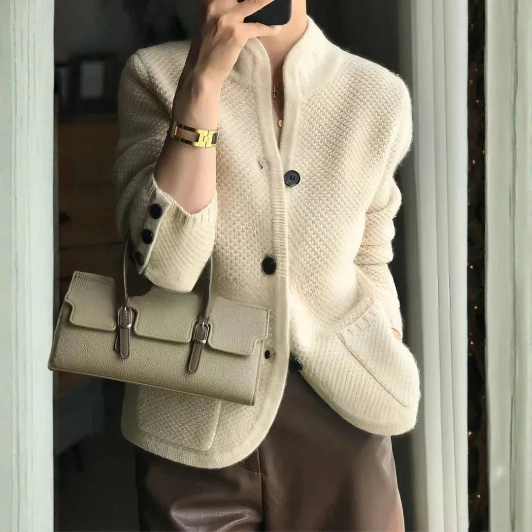 Women’s Textured Cashmere Button Cardigan