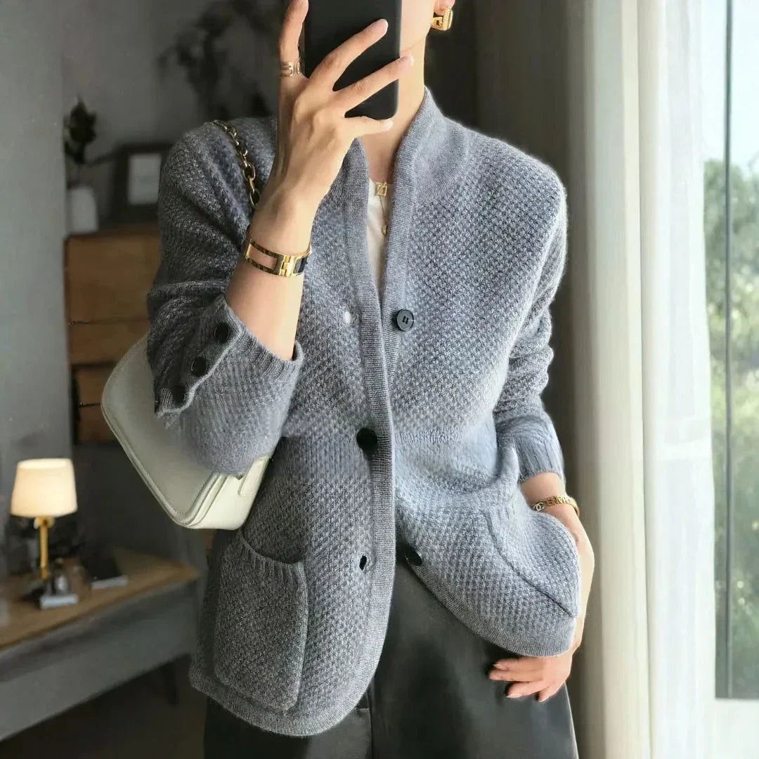 Women’s Textured Cashmere Button Cardigan