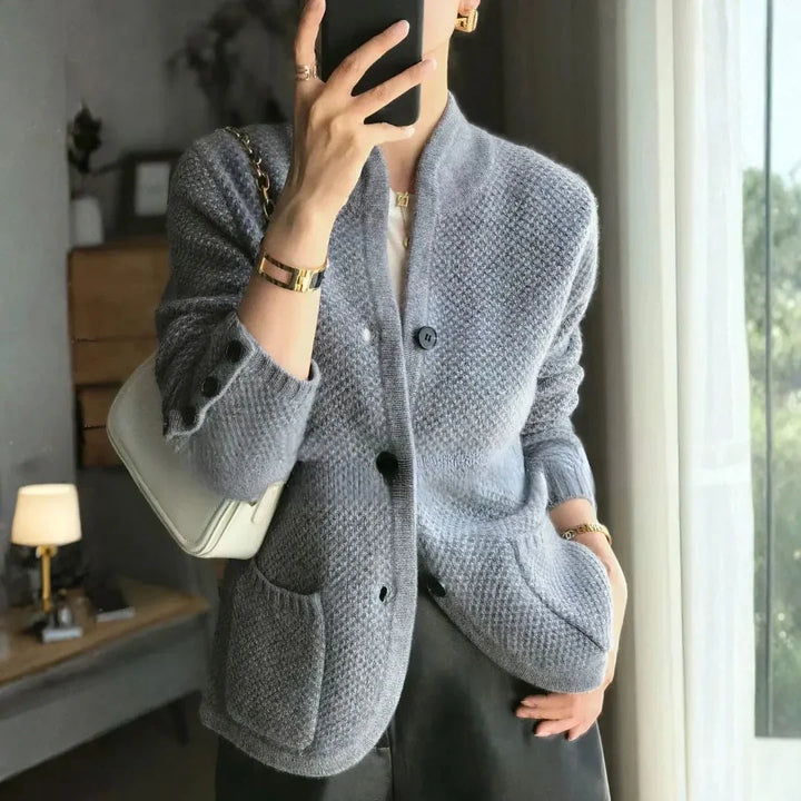 Women’s Textured Cashmere Button Cardigan