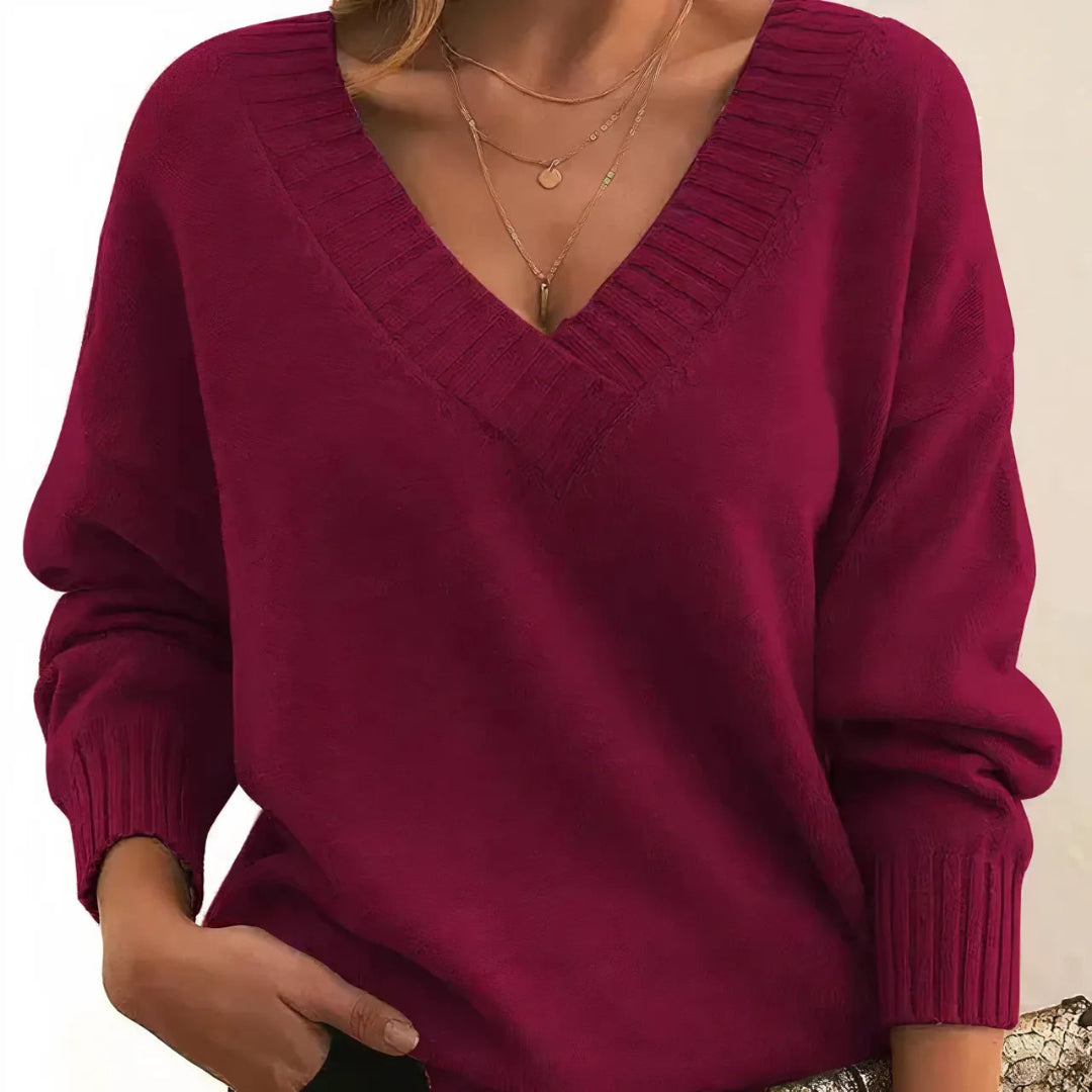 Women's V-Neck Knit Sweater