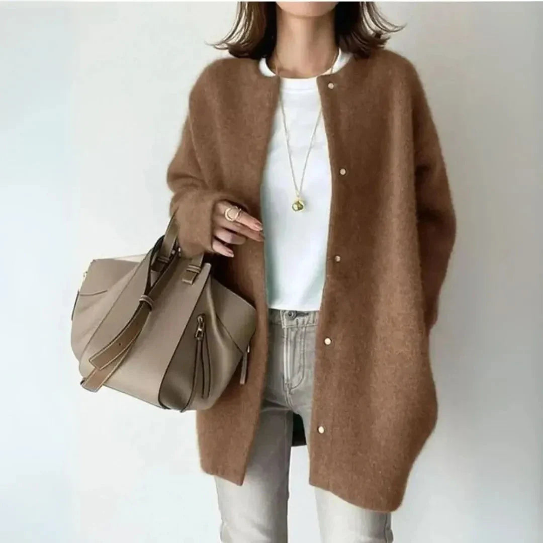 Women's Wool-Blend Button Cardigan