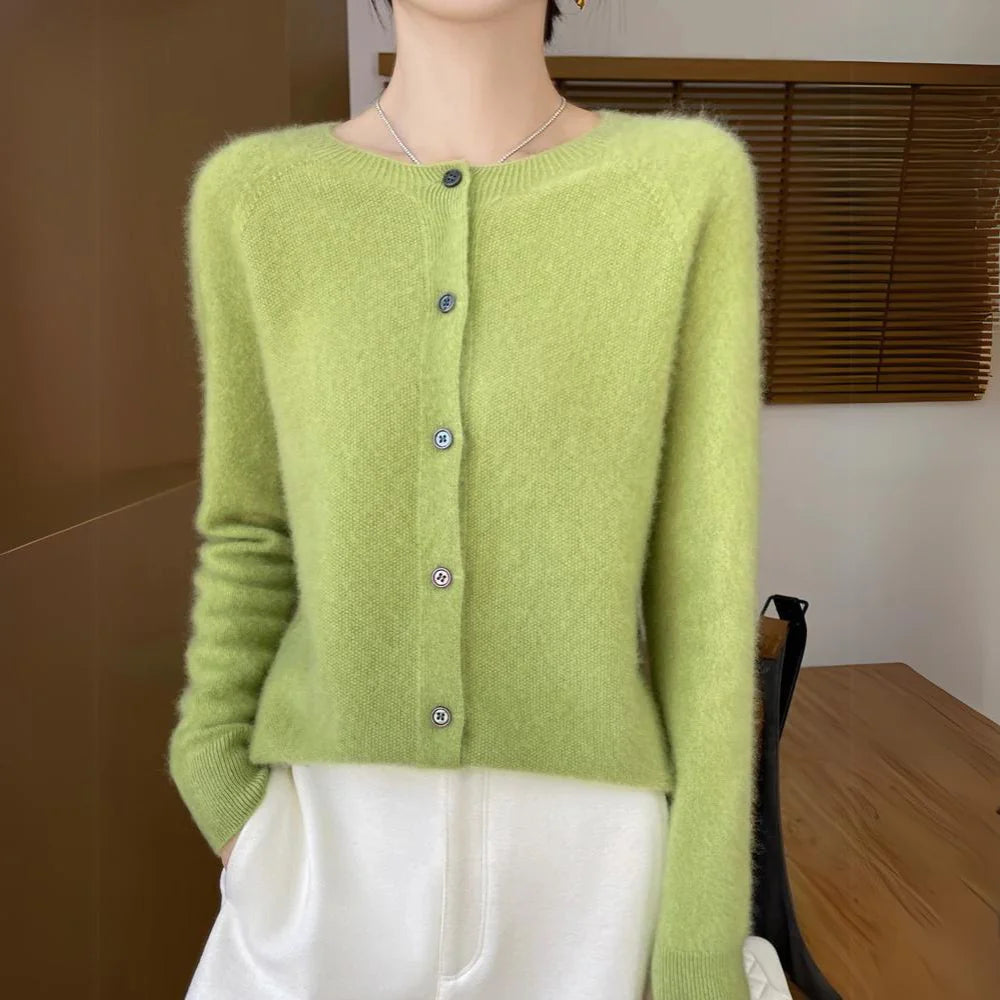 Hazel Merino Wool Knit Cardigan