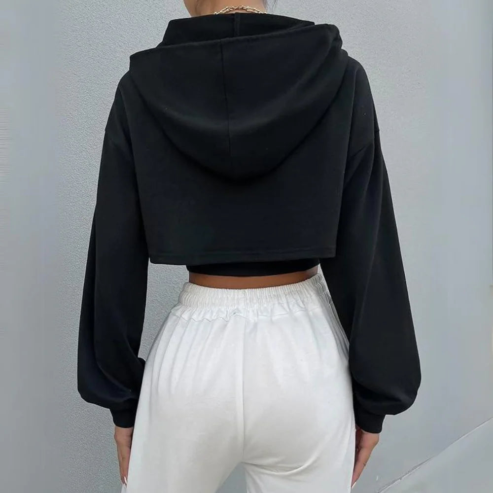 Riley Open Front Cropped Hoodie