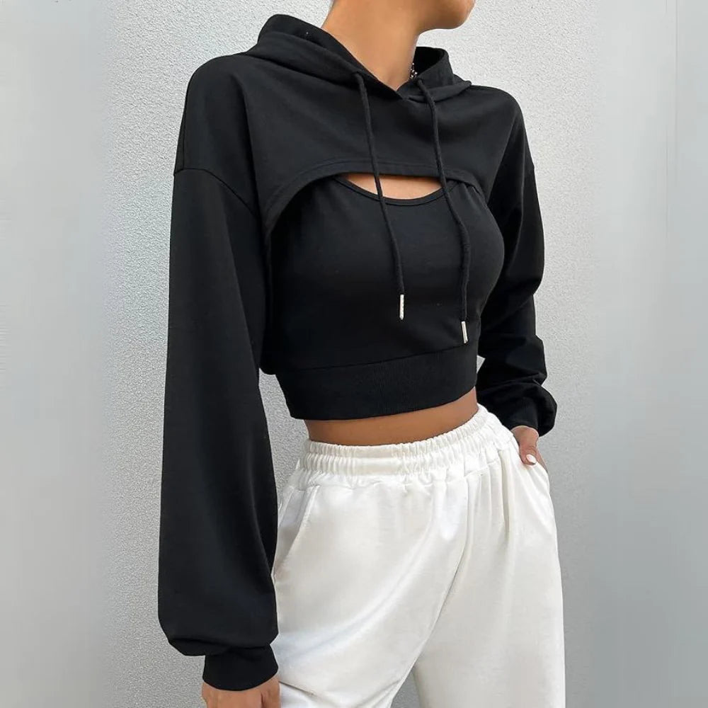 Riley Open Front Cropped Hoodie