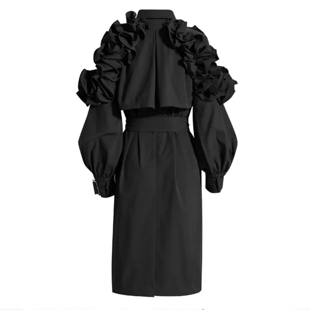 Serena Ruffle Belted Coat