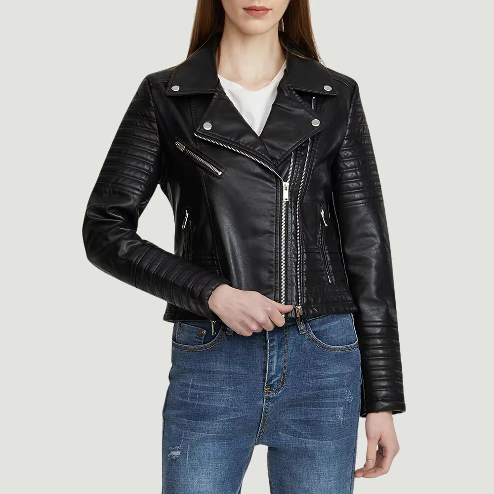 Daniella Biker Faux Leather Jacket