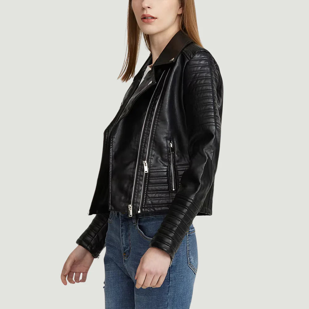 Daniella Biker Faux Leather Jacket