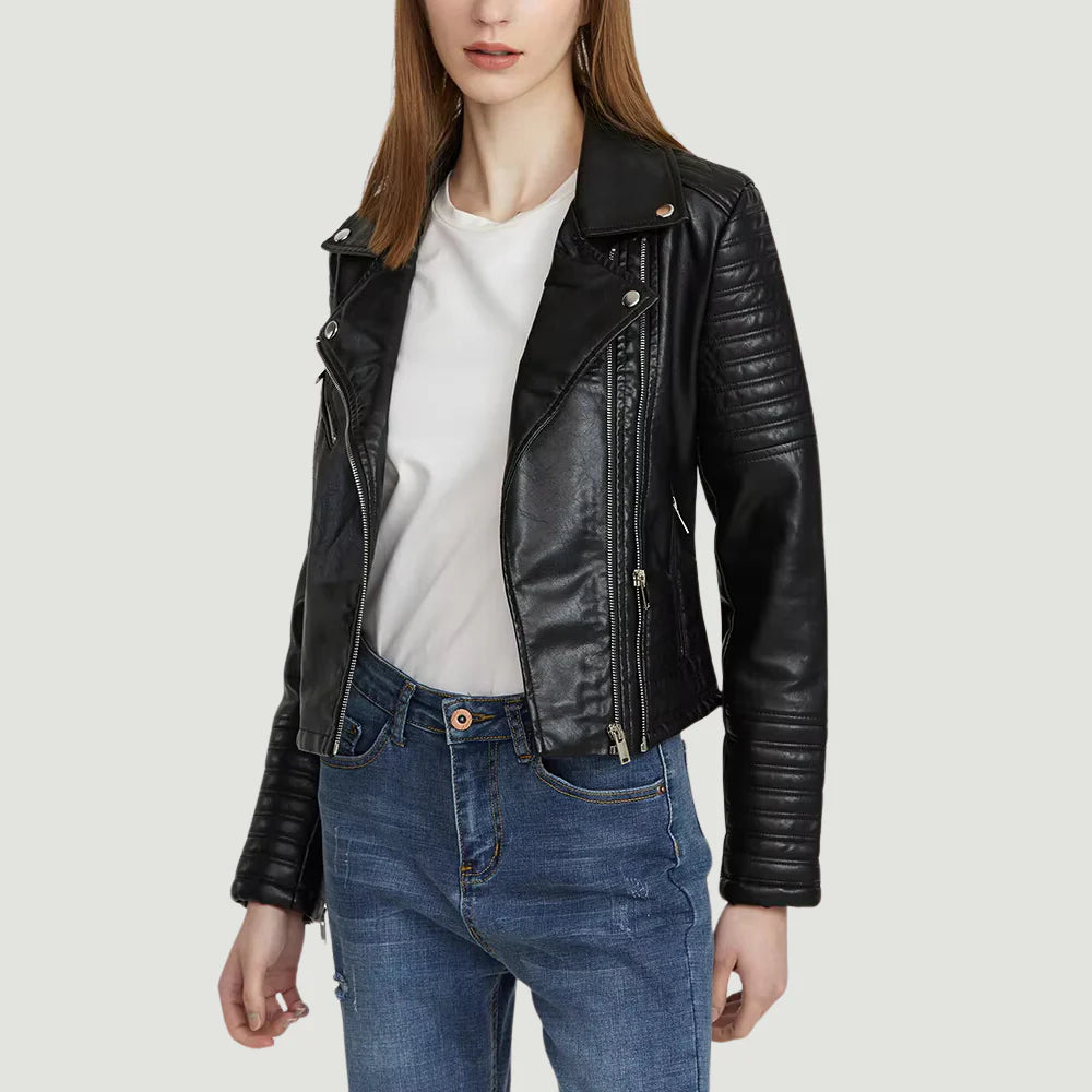 Daniella Biker Faux Leather Jacket