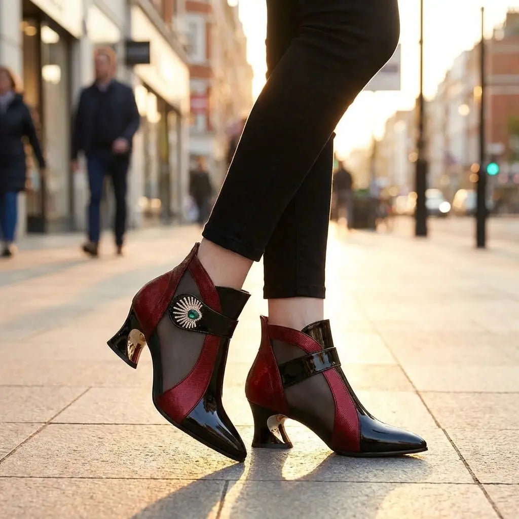 LS | Isabella Leather Heeled Boots Lion Style