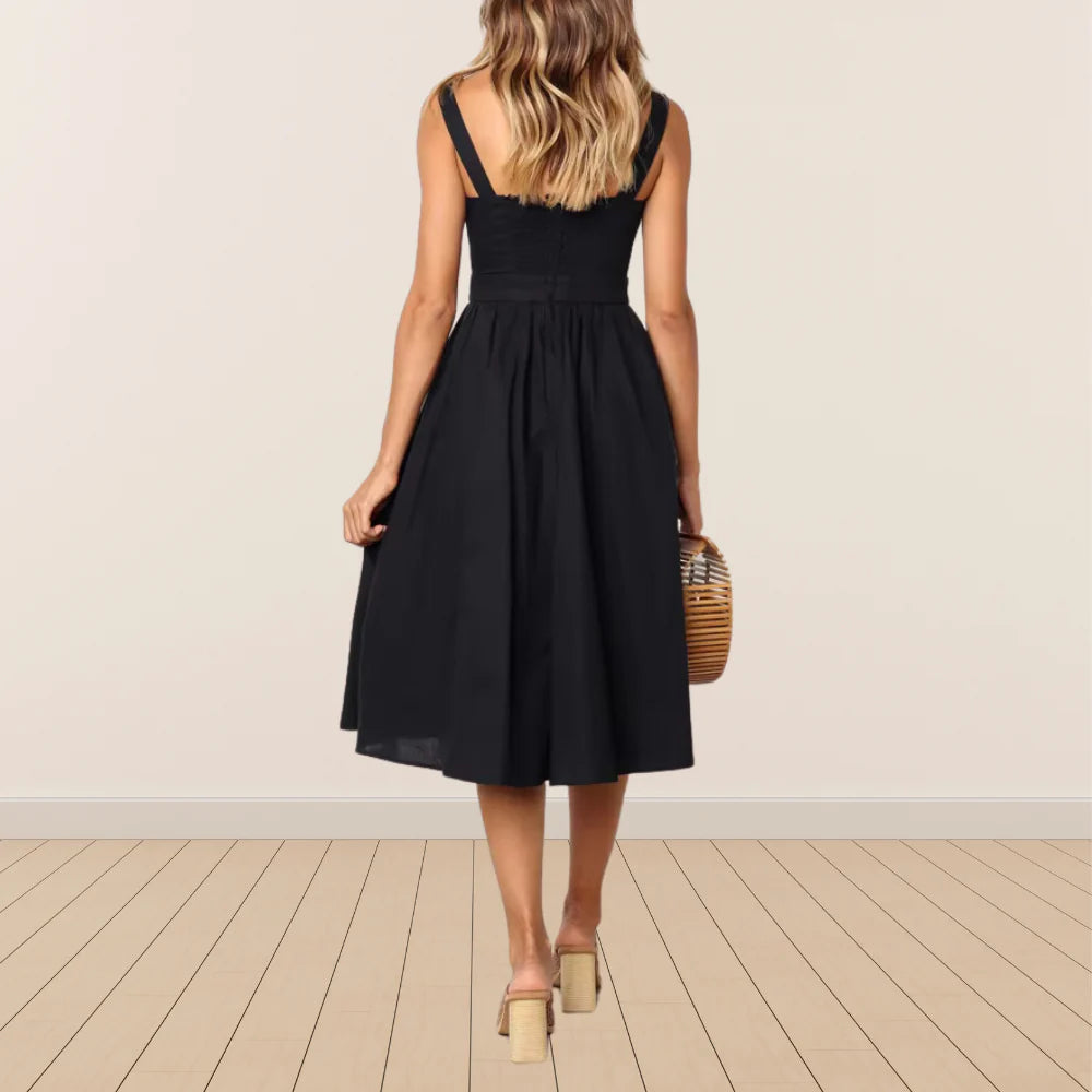 Lena Square Neck Midi Dress