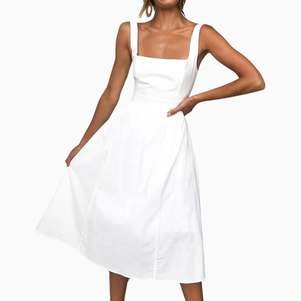 Lena Square Neck Midi Dress