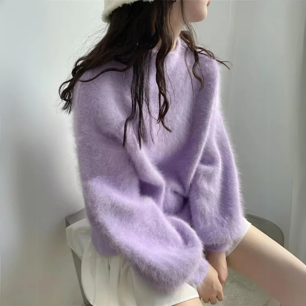 Liz Lantern Sleeve Fluffy Sweater