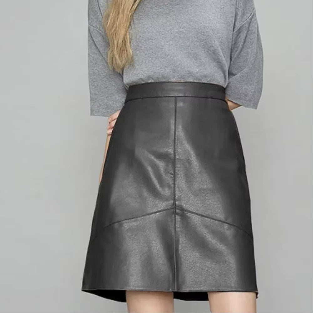 Aria Faux Leather A-Line Skirt