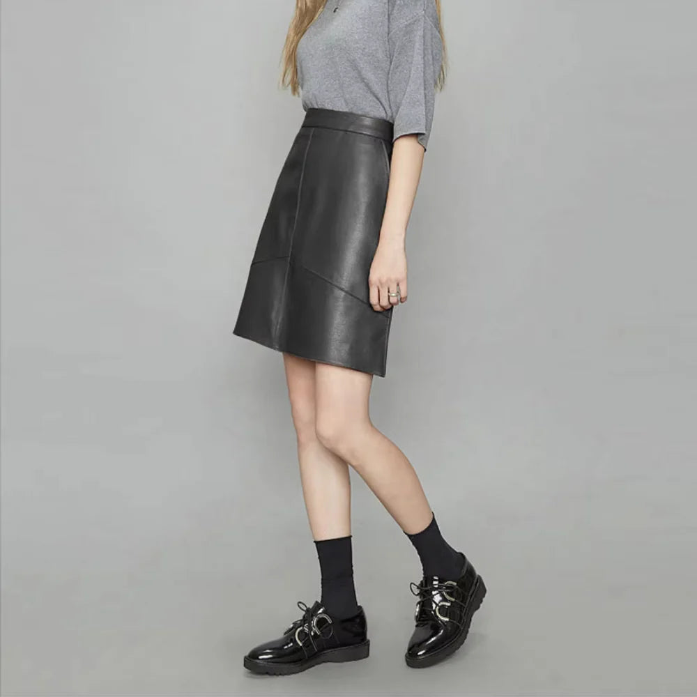 Aria Faux Leather A-Line Skirt