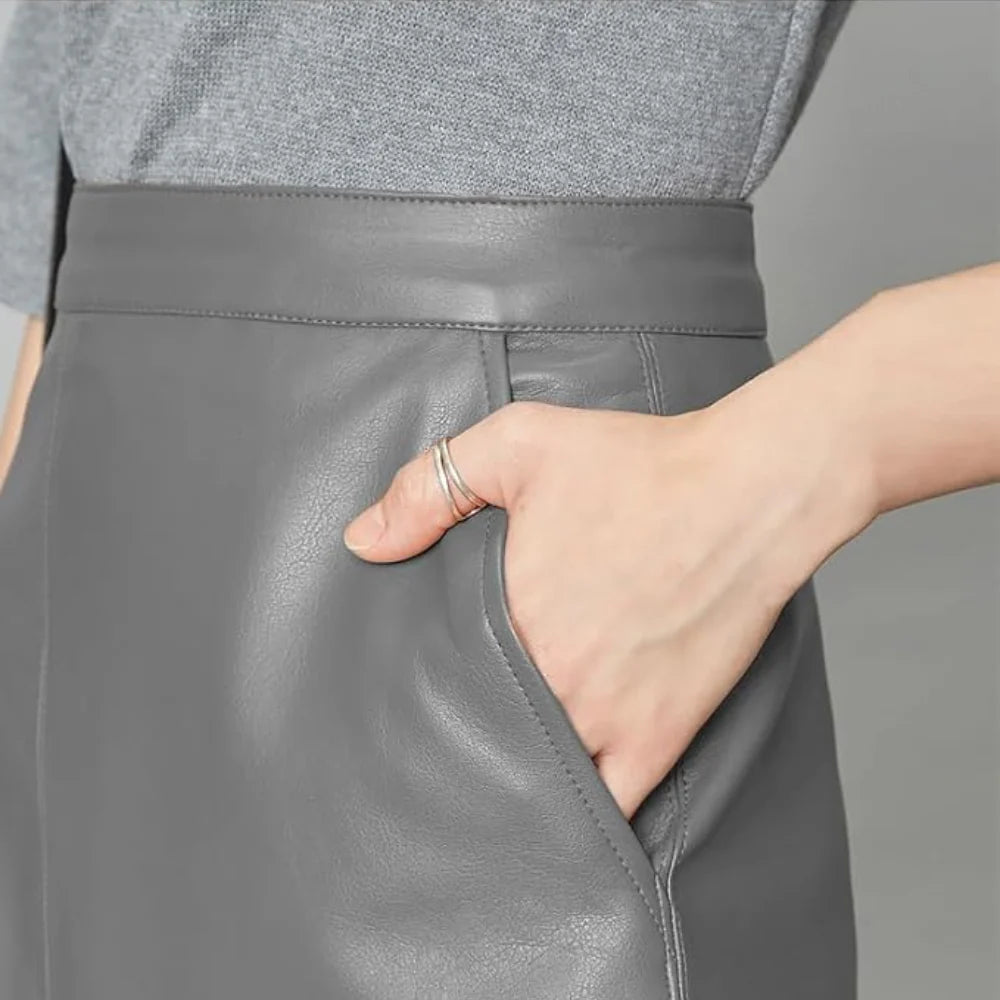 Aria Faux Leather A-Line Skirt