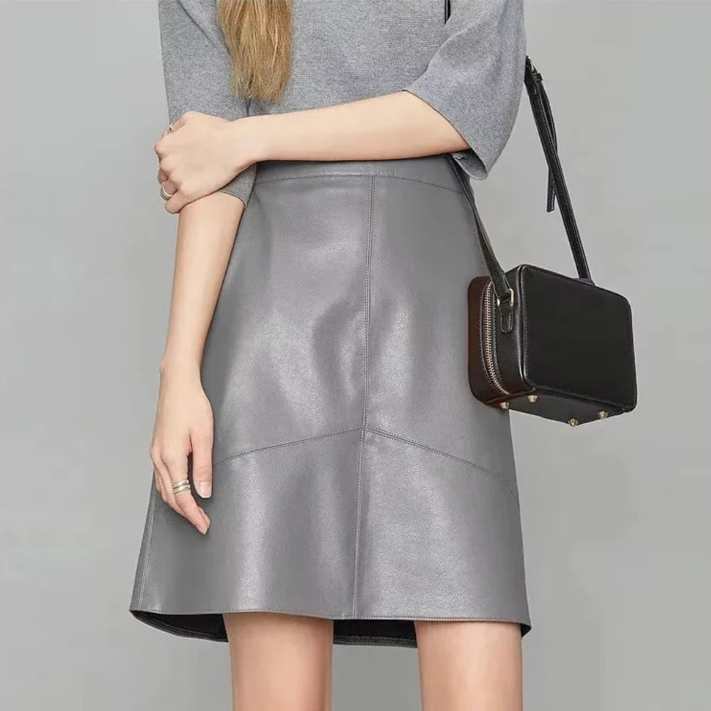 Aria Faux Leather A-Line Skirt