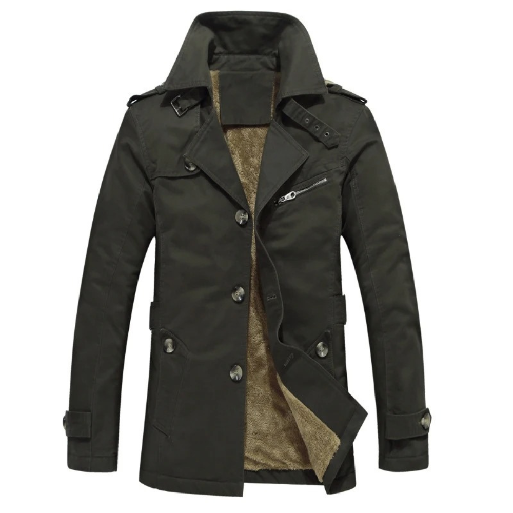 Fleece-Lined Military Winter Jacket