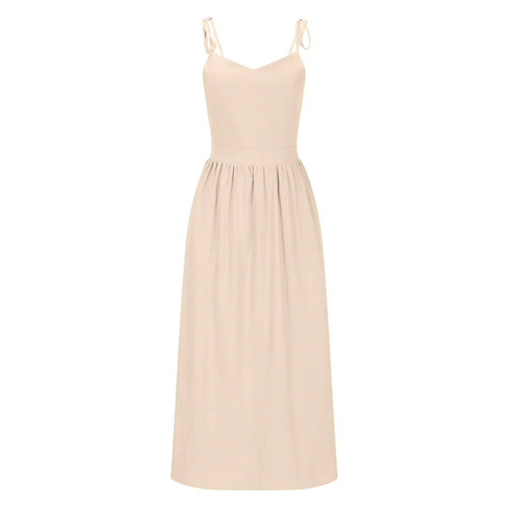 Isla Tie-Strap Linen Dress