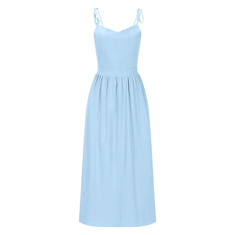 Isla Tie-Strap Linen Dress