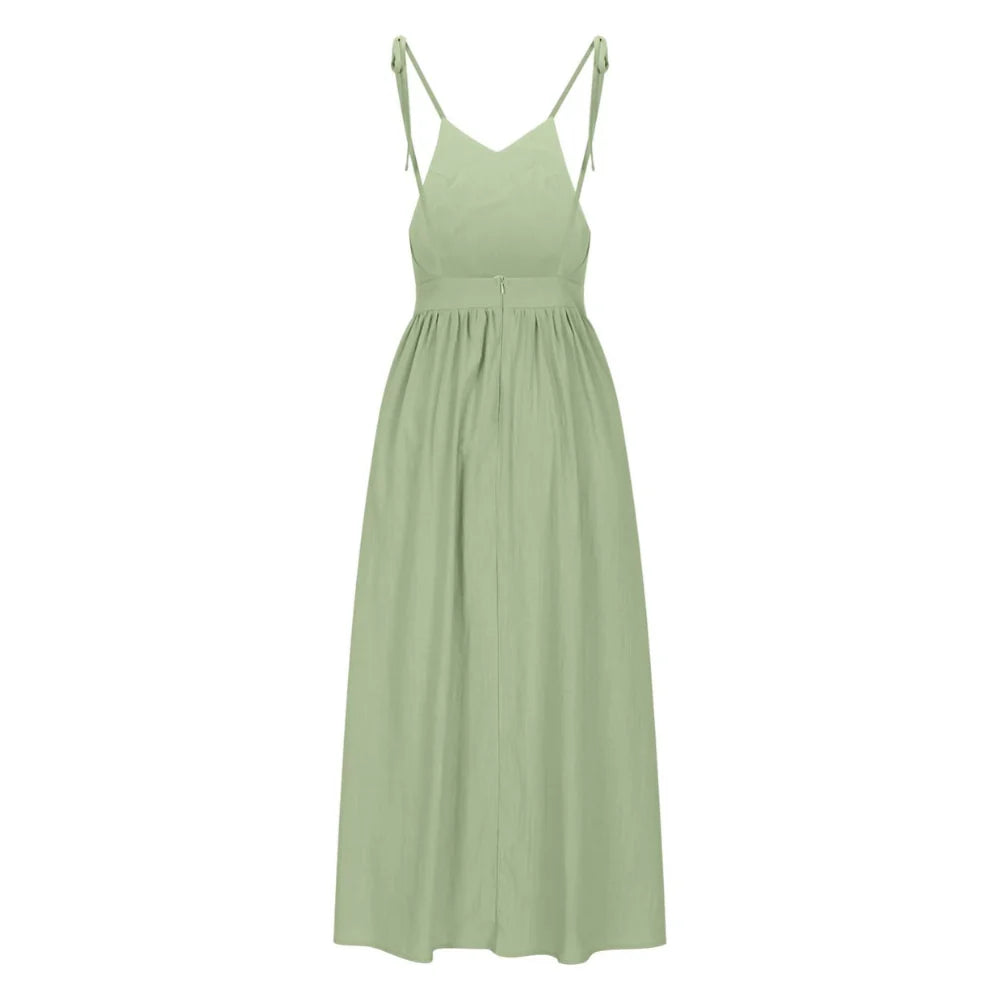 Isla Tie-Strap Linen Dress