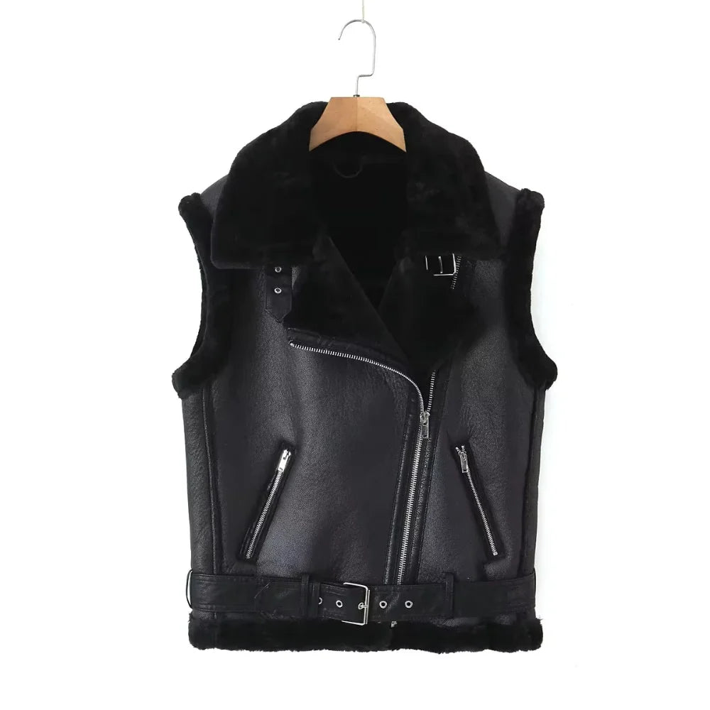 Alessia Faux Leather Vest