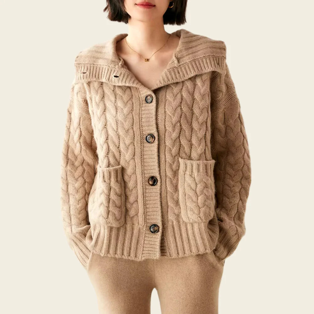 Celeste Cashmere Turtleneck Cardigan