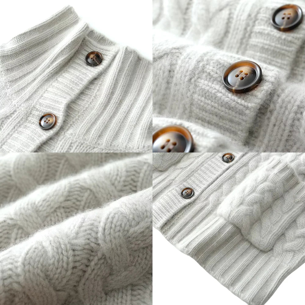 Celeste Cashmere Turtleneck Cardigan