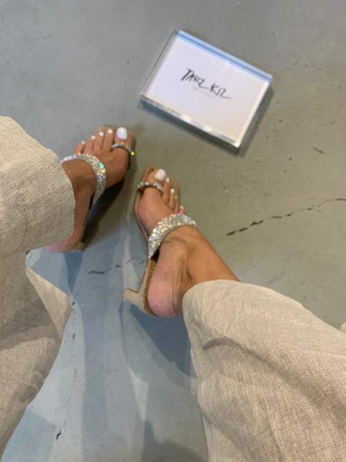 Low Heel Silver Strap Sandals