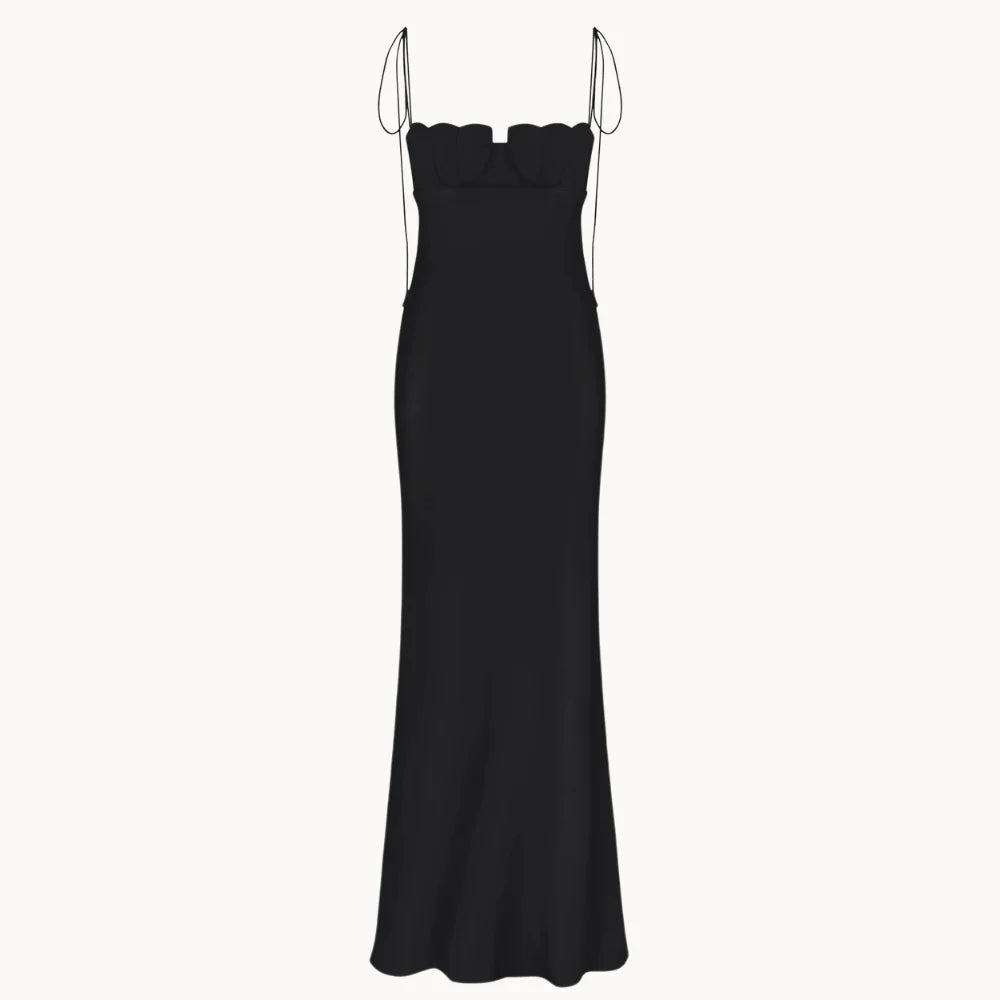 Selene Scallop Bandeau Slip Dress