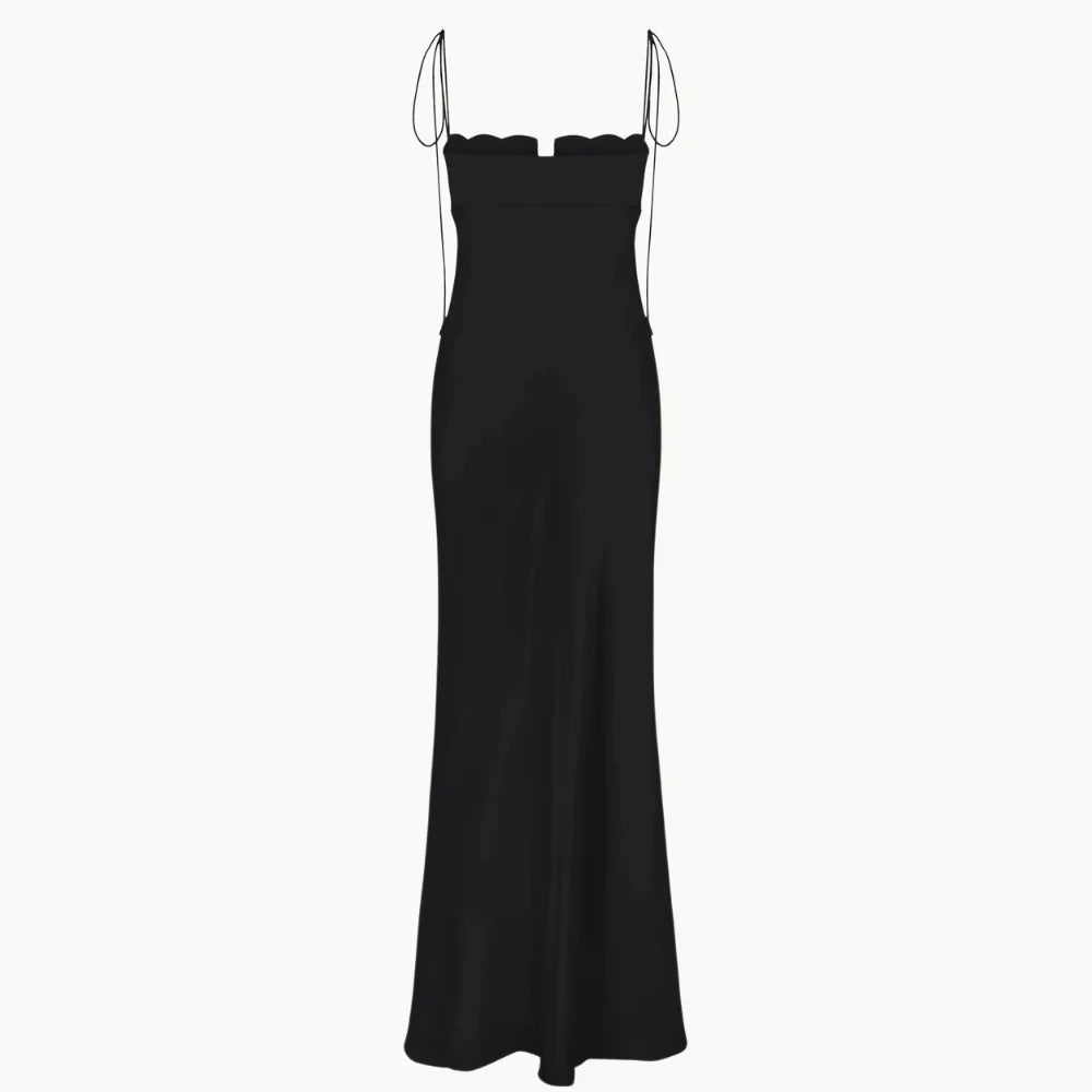 Selene Scallop Bandeau Slip Dress