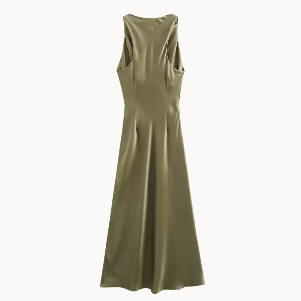 Serena Satin Drape Midi Dress