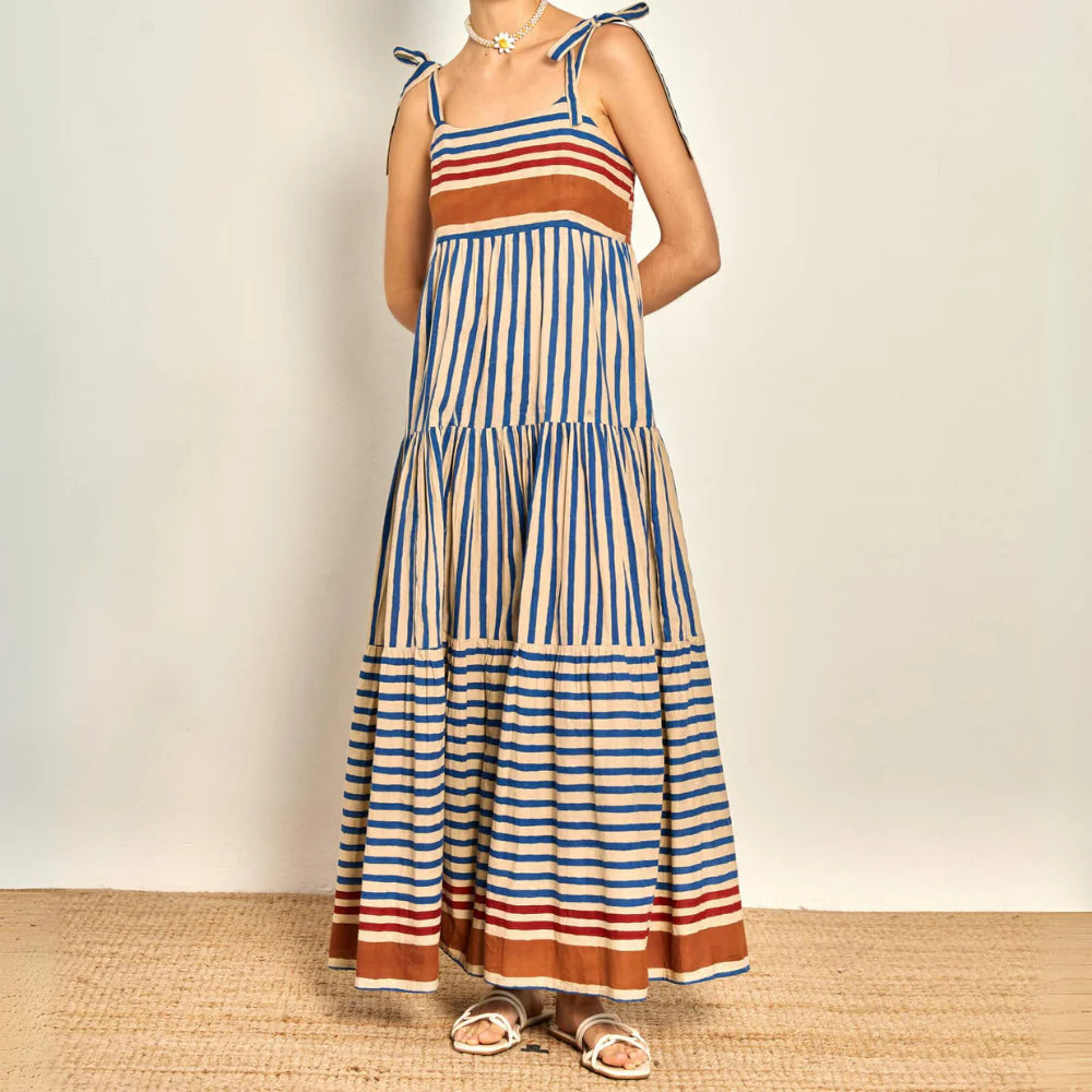 Adeline Tie-Strap Maxi Dress