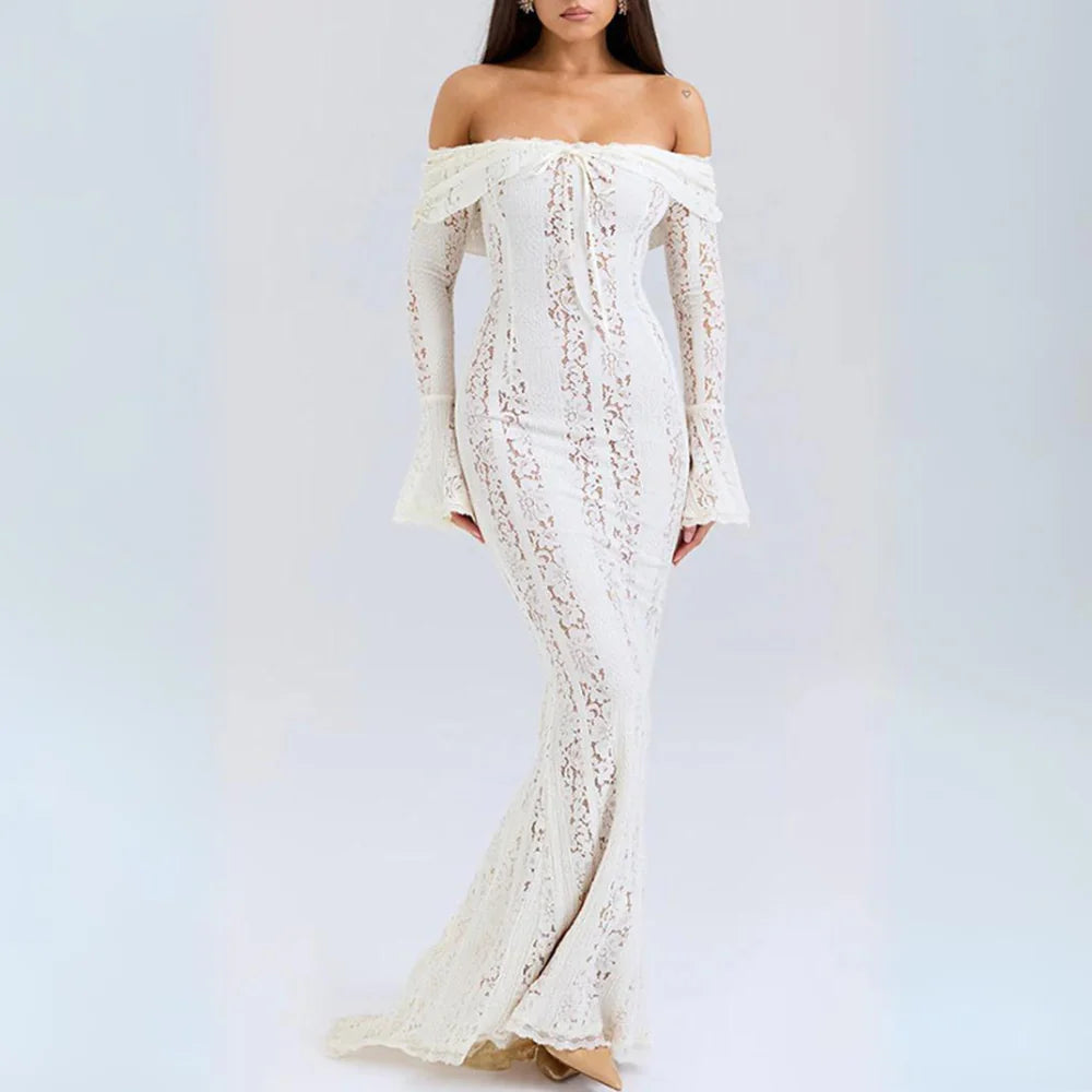 Celeste Off-Shoulder Lace Maxi Dress