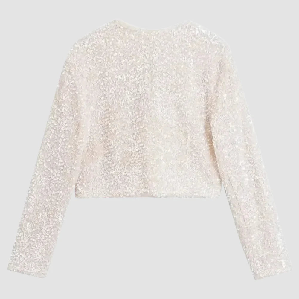 Eliza Sequin Bow Blazer