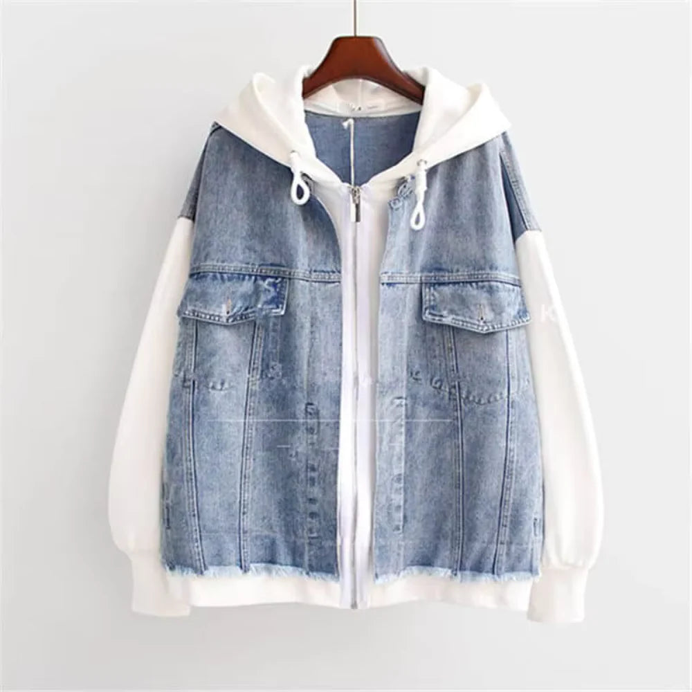 Nova Contrast Denim Hoodie