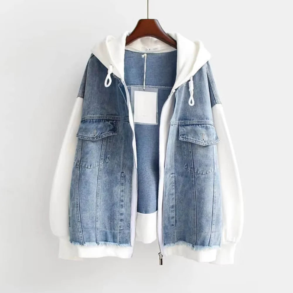 Nova Contrast Denim Hoodie