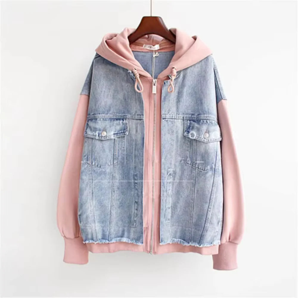 Nova Contrast Denim Hoodie