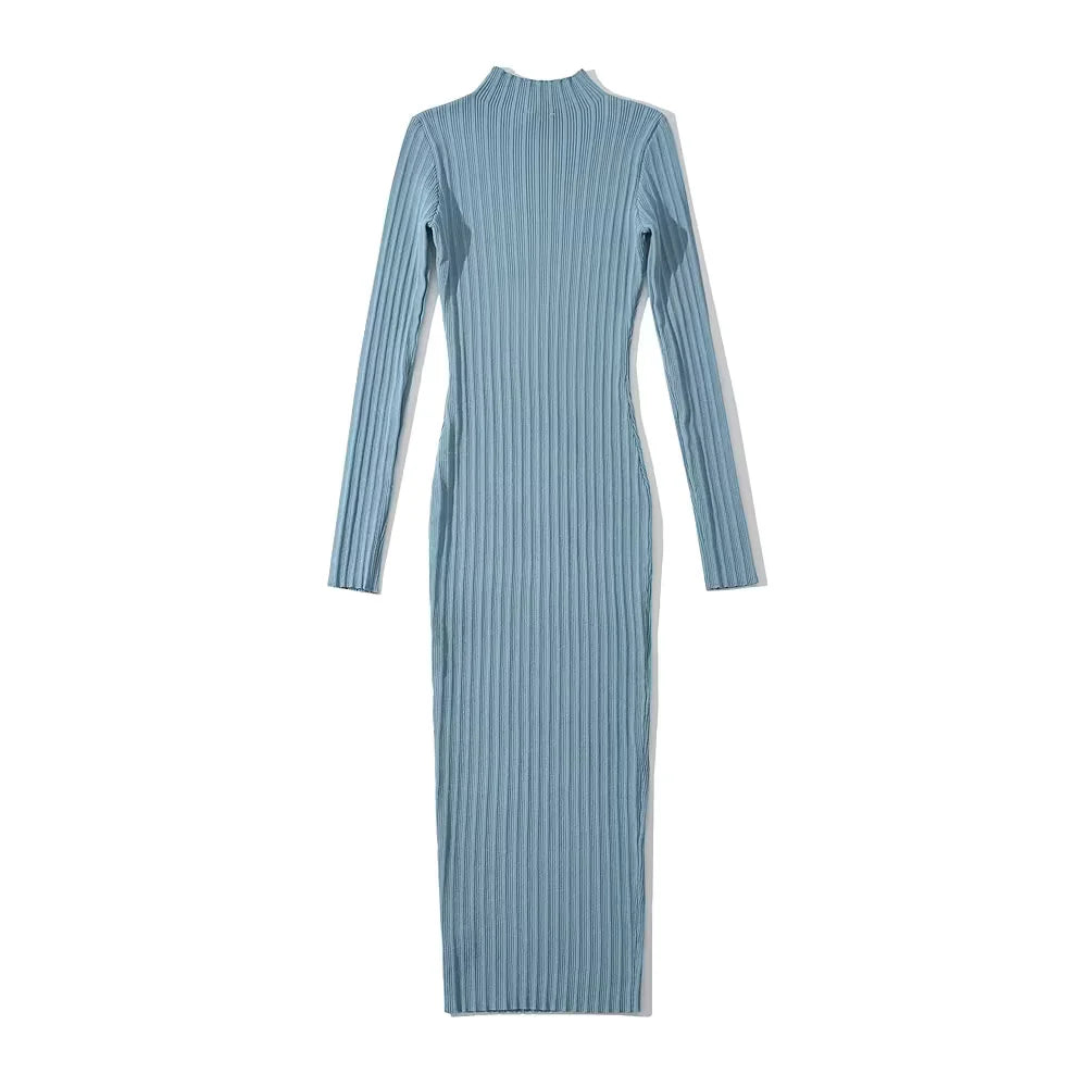 Lena Ribbed Long Sleeve Dress