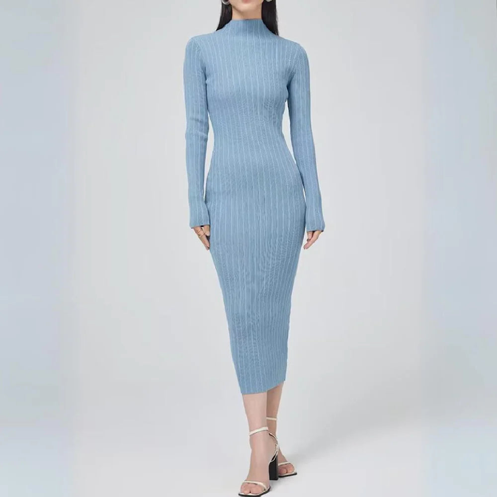 Lena Ribbed Long Sleeve Dress