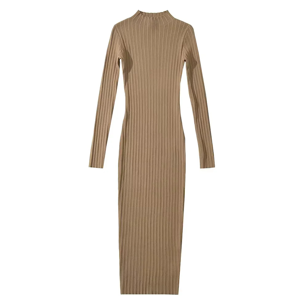 Lena Ribbed Long Sleeve Dress