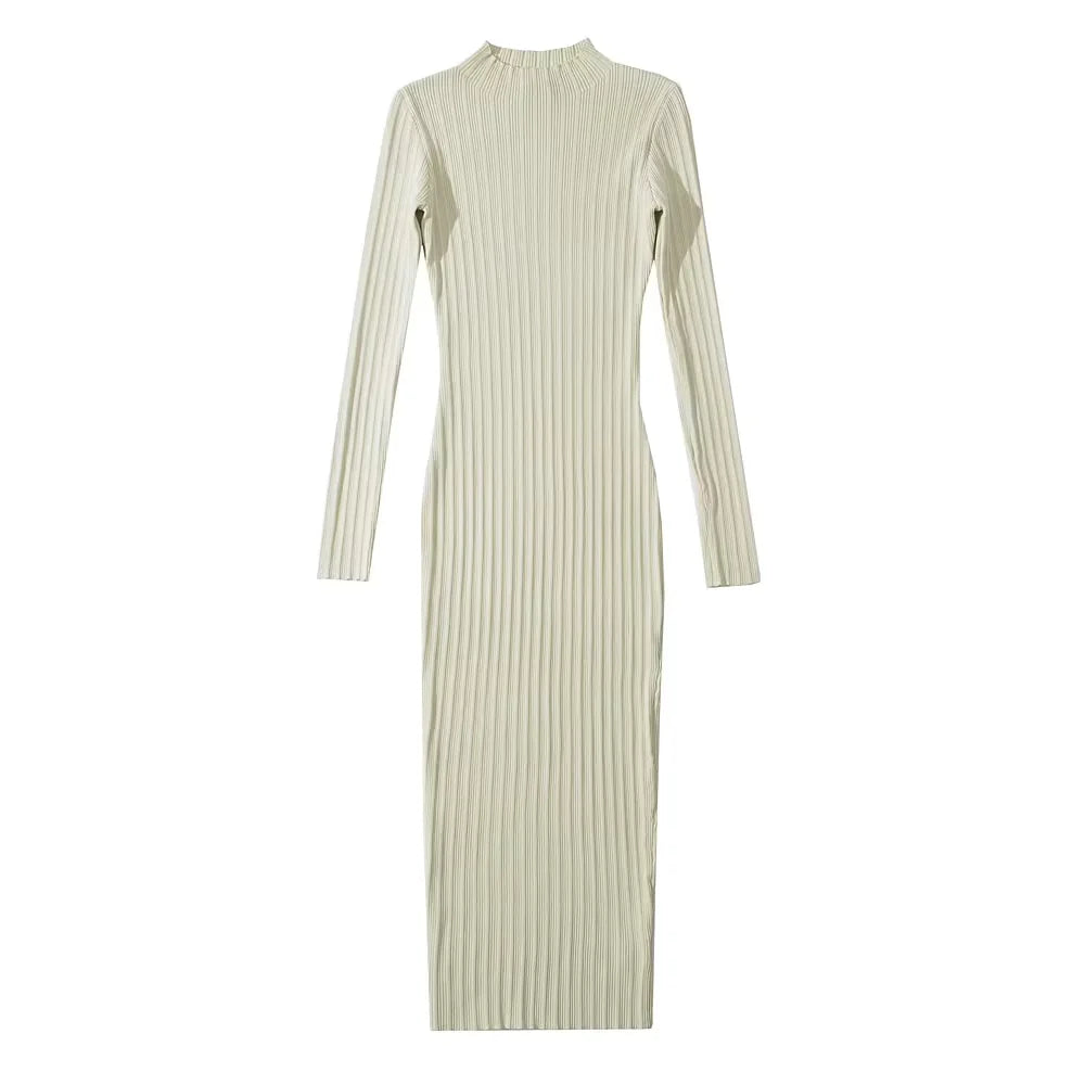 Lena Ribbed Long Sleeve Dress