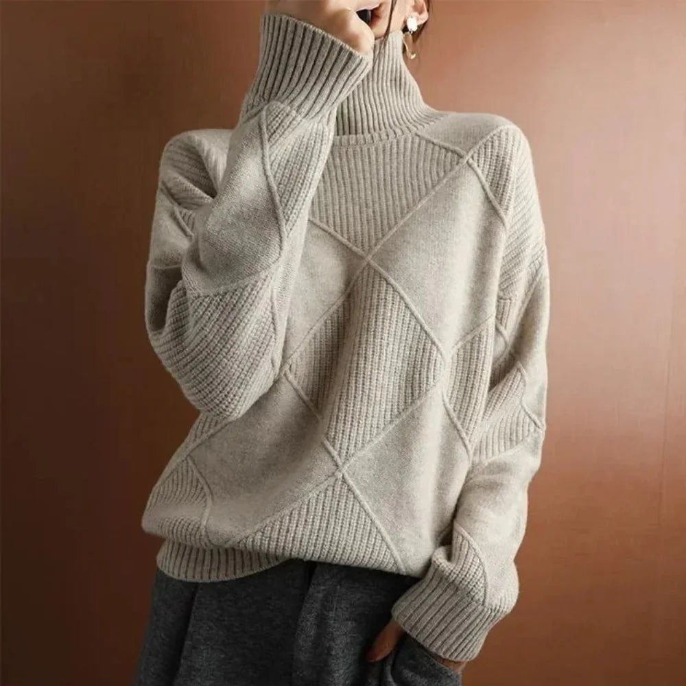 Aria Textured Turtleneck Sweater