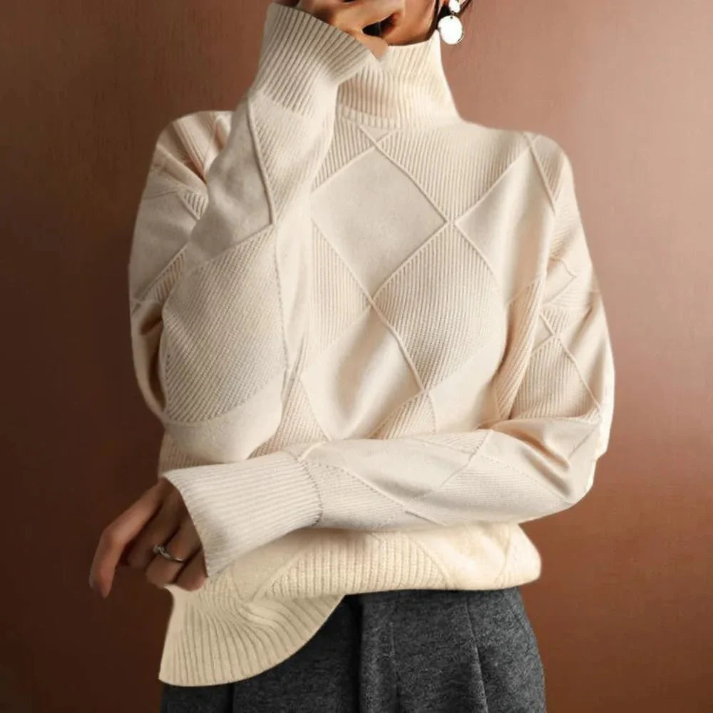 Aria Textured Turtleneck Sweater