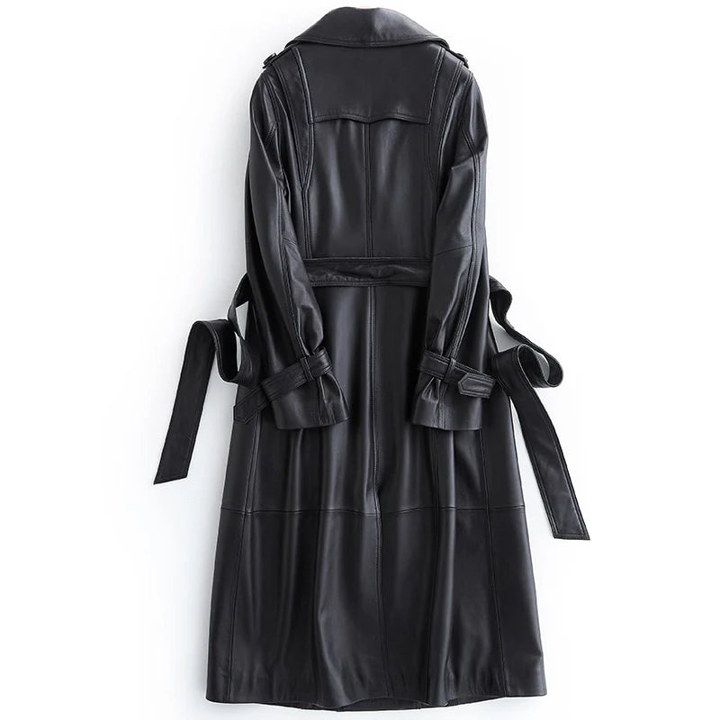 Seraphina Luxe Leather Long Coat