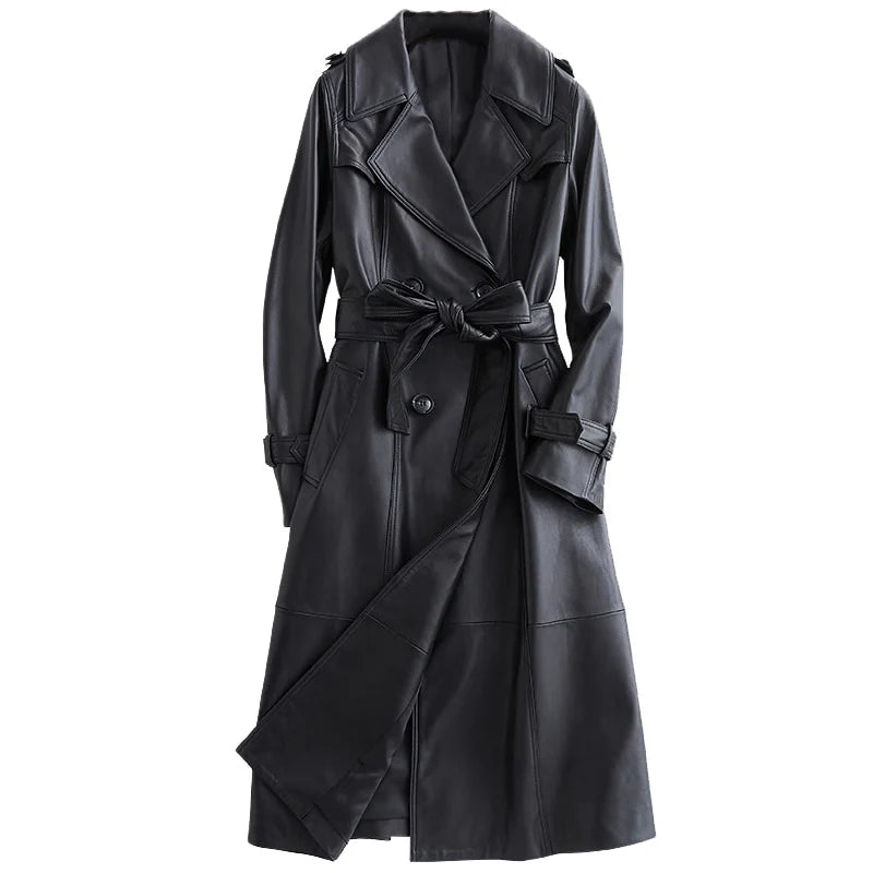 Seraphina Luxe Leather Long Coat