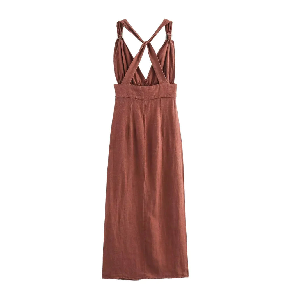 Vera Vintage-Inspired Linen Dress